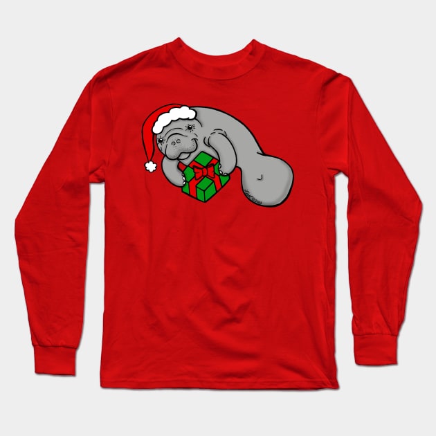 Merry Manatee Long Sleeve T-Shirt by HonuHoney